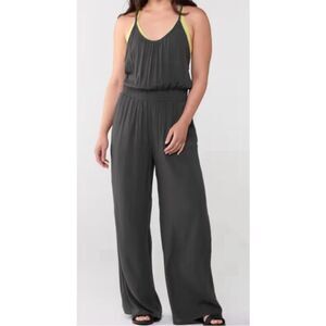 PrAna Fernie‎ Wide Leg Jumpsuit sleeveless black gauze bohemian size M NWT